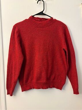 Alfred Dunner red with speckles sweater PETITE MEDIUM